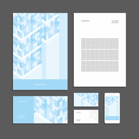 Abstract geometric technological corporate identity. Stationery set. Creative design.のイラスト素材