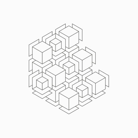 Abstract geometric technological background. Vector creative design.のイラスト素材