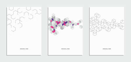 Abstract geometric technological company brochure. Vector business flyer.のイラスト素材