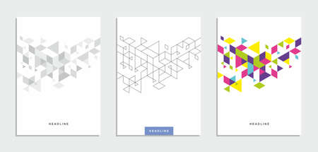 Abstract geometric technological company brochure. Vector business flyer.のイラスト素材