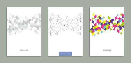 Abstract geometric technological company brochure. Vector business flyer.のイラスト素材