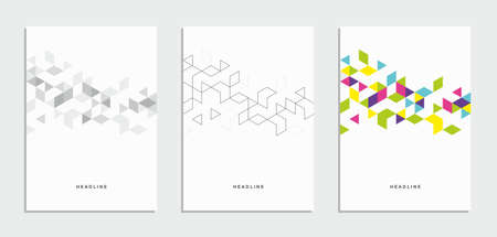 Abstract geometric technological company brochure. Vector business flyer.のイラスト素材