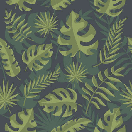Seamless pattern with tropical leaves.のイラスト素材