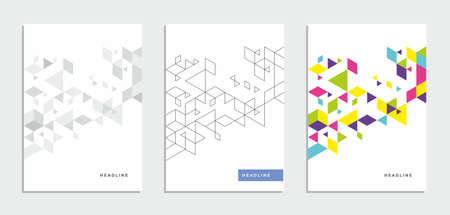 Abstract geometric technological company brochure. Vector business flyer.のイラスト素材