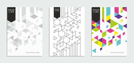 Abstract geometric technological company brochure. Vector business flyer.