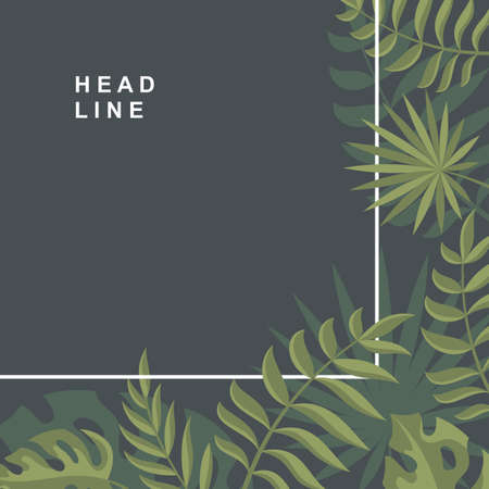 Abstract background with tropical leavesのイラスト素材