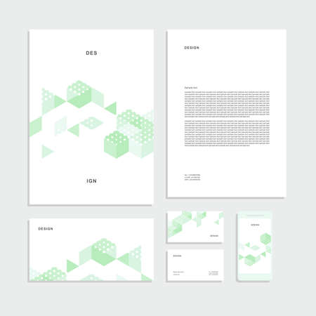 Abstract geometric technological corporate identity. Stationery set.のイラスト素材