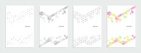Abstract geometric technological company brochure. Vector business flyer.のイラスト素材