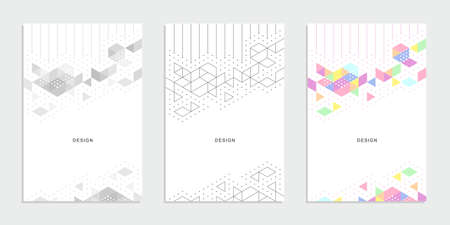 Abstract geometric technological company brochure. Vector business flyer.のイラスト素材