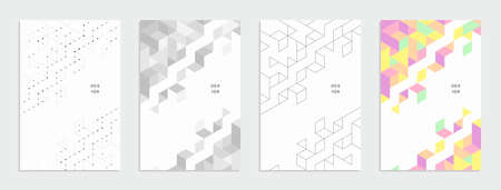 Abstract geometric technological company brochure. Vector business flyer.のイラスト素材
