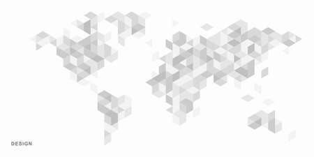 Abstract geometric technology world map.のイラスト素材