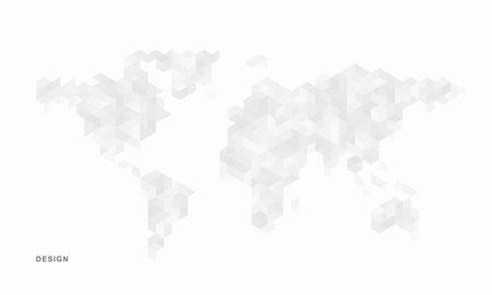 Abstract geometric technology world mapのイラスト素材