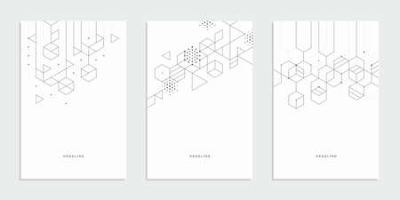 Abstract geometric technological company brochure. Vector business flyer.のイラスト素材