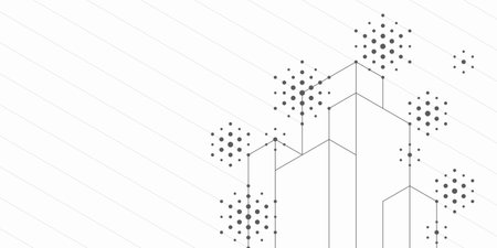 Abstract architectural construction. Geometric technological background.のイラスト素材
