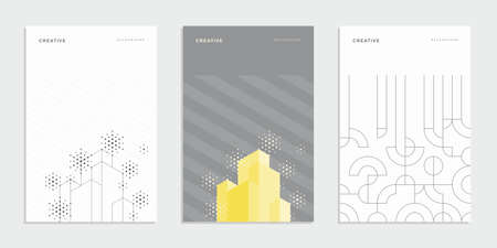 Abstract geometric technological company brochure. Vector business flyer.