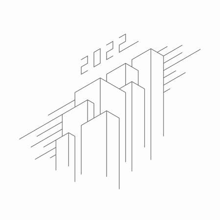 Abstract architectural construction. Geometric technological background.のイラスト素材