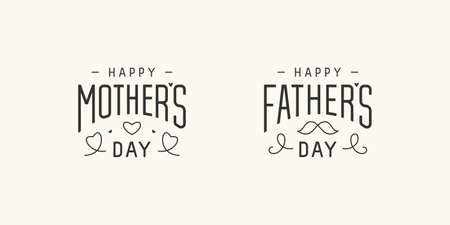 Happy mother's day and happy father's dayのイラスト素材