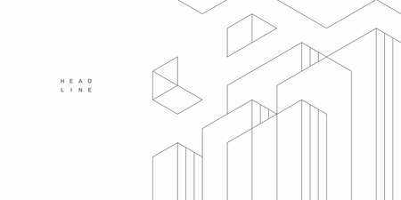 Abstract architectural construction. Geometric technological background.のイラスト素材