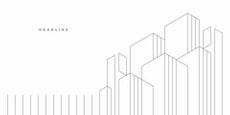 Abstract architectural construction. Geometric technological background.のイラスト素材