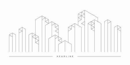 Abstract architectural construction. Geometric technological background.のイラスト素材