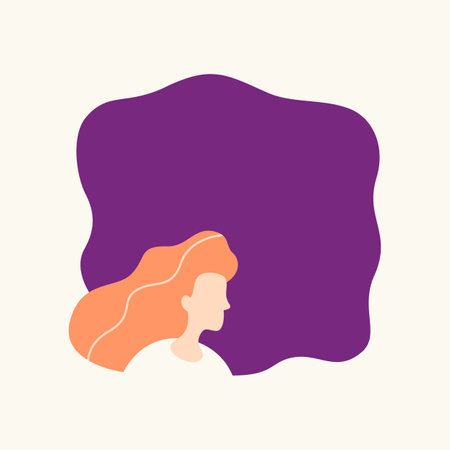 Illustration of a girl with a frame for textのイラスト素材