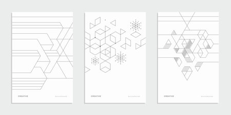 Abstract geometric technological company brochure. Vector business flyer.のイラスト素材