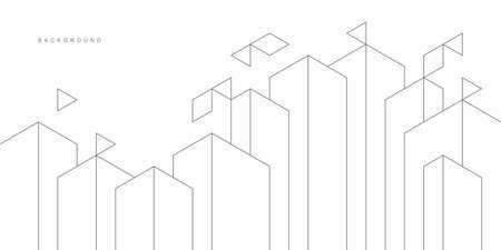 Abstract architectural construction. Geometric technological background.のイラスト素材
