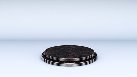 Pedestal Isolated Front View copper pattern marble silver circle round minimal podium modern space isolated background object clean simple design white 3d render marble stone masculine business strictの写真素材