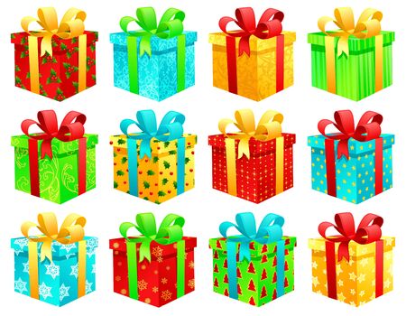 Christmas gift boxesのイラスト素材