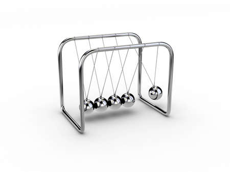 collision balls side view on whiteの写真素材