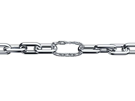 steel chain loop isolated on white