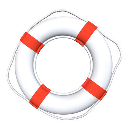 white ring buoy orange ribbon, rope