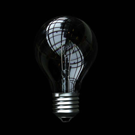 light bulb on black backgroundの写真素材