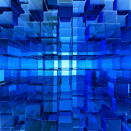 abstract blue background glass wallの写真素材