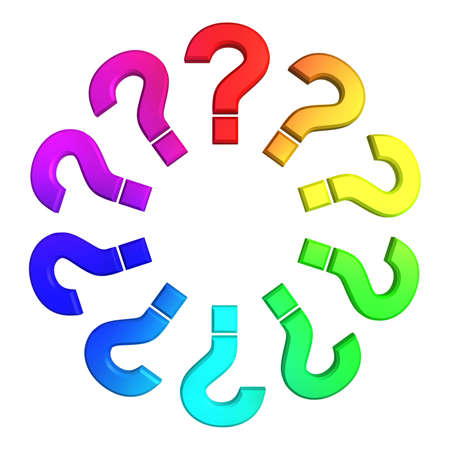 questions symbol color wheel isolated