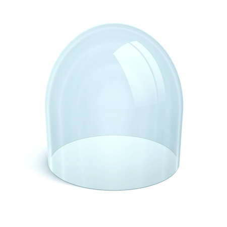 clean glass dome on whiteの写真素材