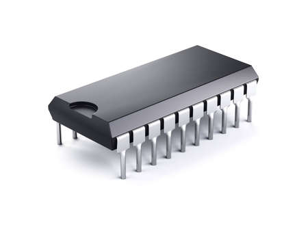 computer chip isolated on white