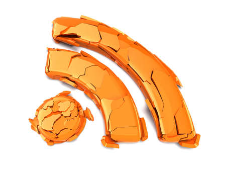 broken rss logo on white