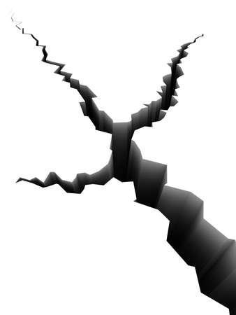 deep cleft on white groundの写真素材