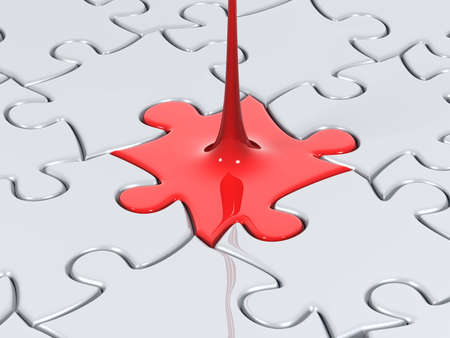 liquid puzzle piece close upの写真素材