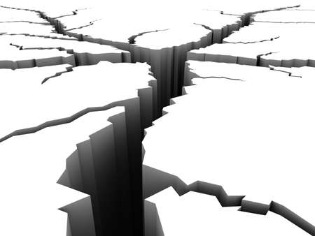 breaking cleft earth ground conceptの写真素材