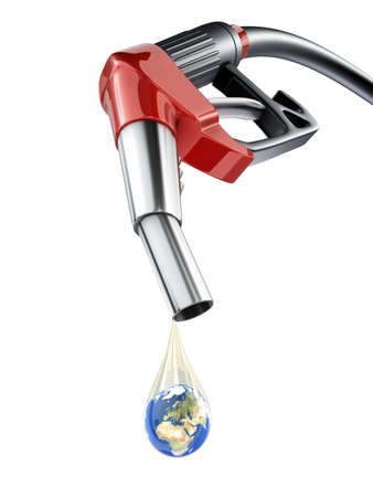 Earth in fuel drop conceptの写真素材