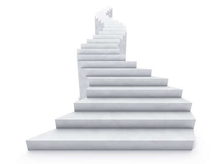open bent staircase isolated on white