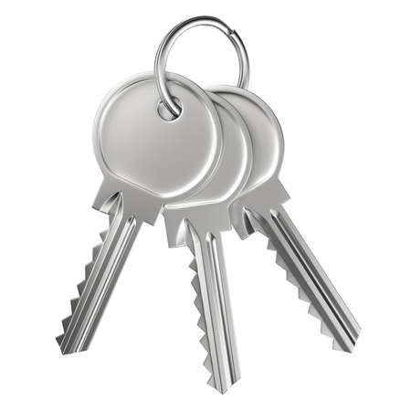 bunch of keys isolated on whiteの写真素材