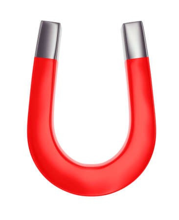 magnet horseshoe isolated on whiteの写真素材