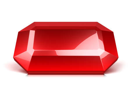 red ruby crystal isolated on whiteの写真素材