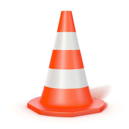 traffic cone  isolated on whiteの写真素材