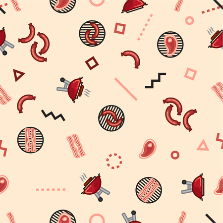 A barbecue party pattern.のイラスト素材