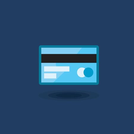 Vector icon plastic bank card isolated. Illustration plastic credit card blueのイラスト素材