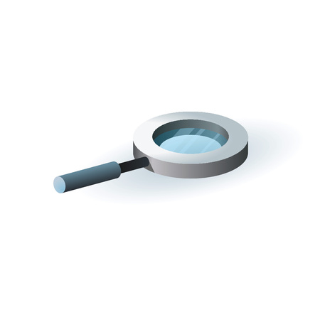 Loupe vector icon. Magnifier glass vector illustration isolated on white backround. Search, analysis, research and look conceptのイラスト素材